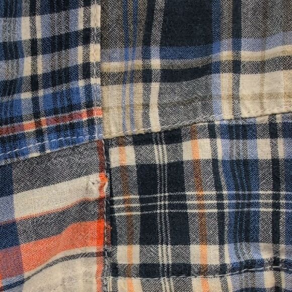 Berle Cotton Madras Plaid Multicolor Patchwork Men's Shorts Size 36 80's Preppy - Picture 10 of 13